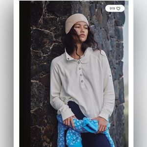 Free People Pink Quartz So Fly Henley- Cropped! New with tags! Sold out color!